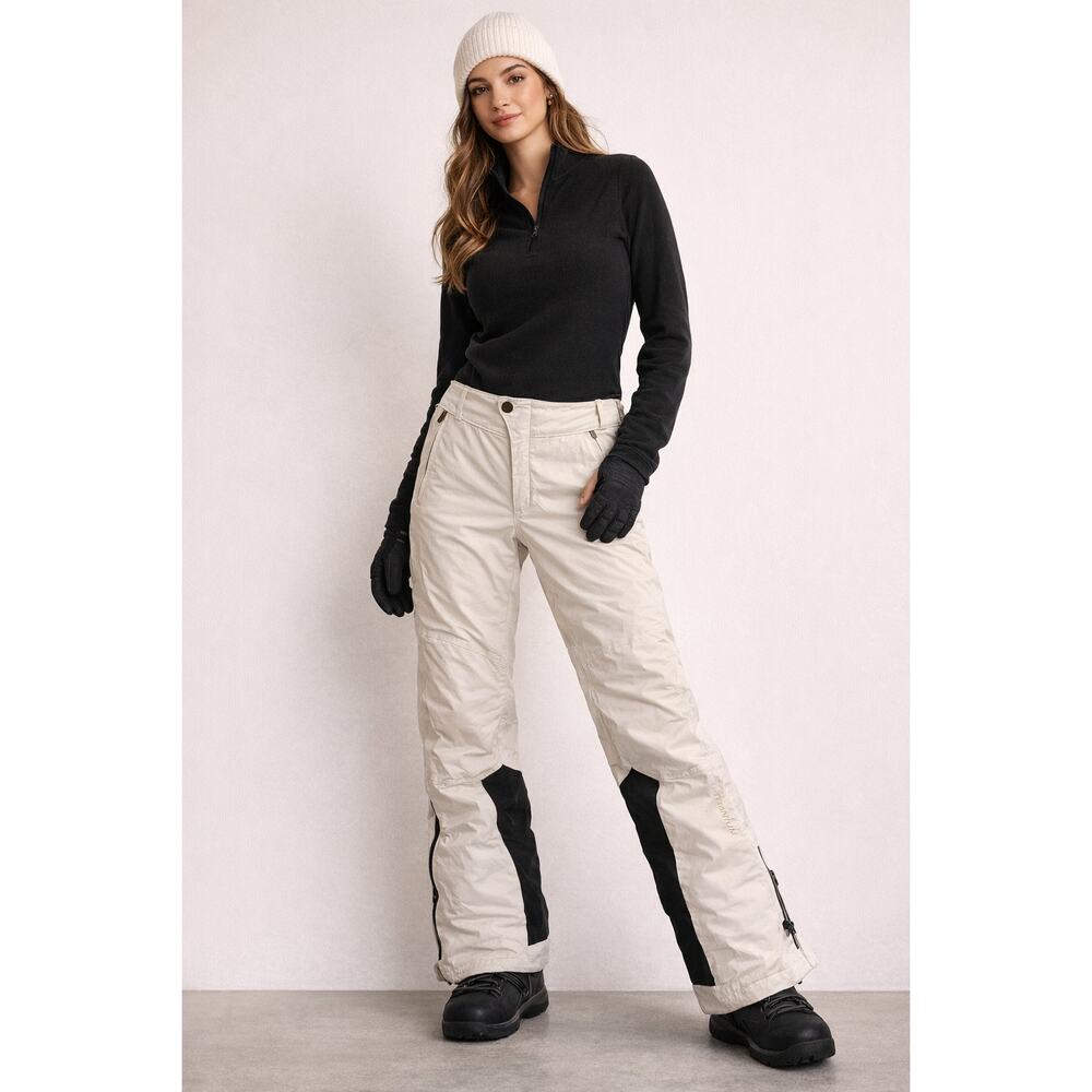 Columbia Titanium Womens Small Insulated Ski Snow Pants Beige Lined